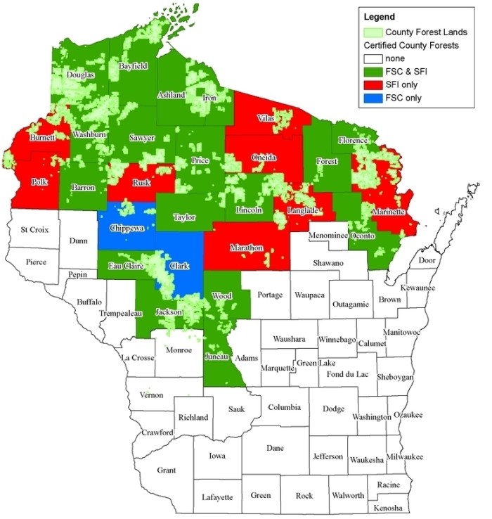 National Forests In Wisconsin Map United States Map